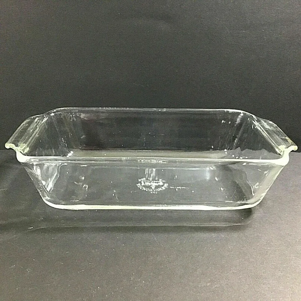 Anchor Hocking Fire-King 1 Quart Clear Bread Baking Loaf Pan #441 Vintage USA